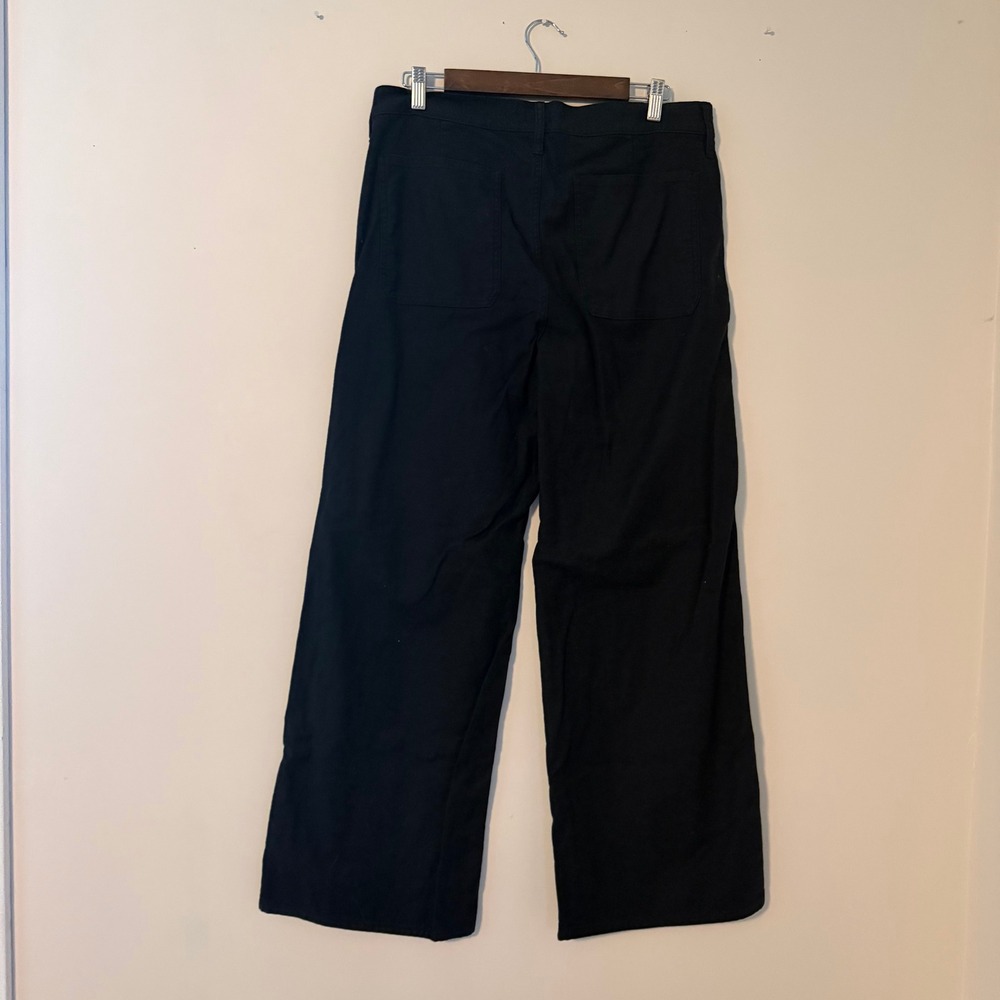 J.Crew Camp Pocket Wide Leg Pant High-Rise Chino Pant Black Women Size 30 - Picture 6 of 8